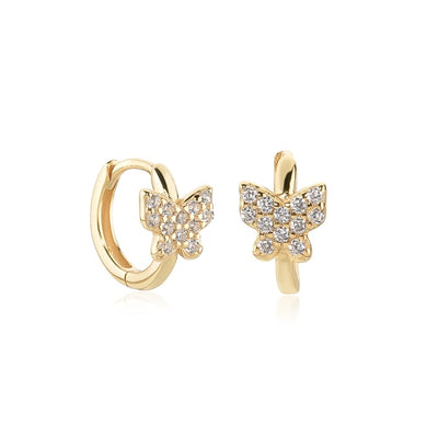 Gold Butterfly Huggie Hoop Earrings