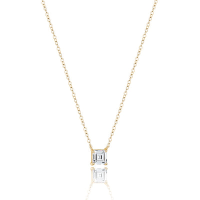 Gold Carre-Cut Crystal Necklace