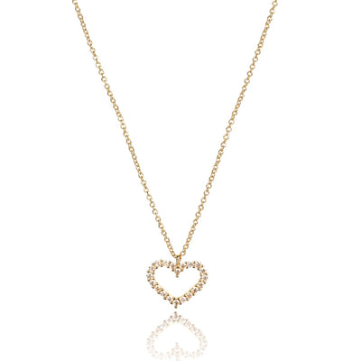 Champagne Crystal Open Heart Necklace