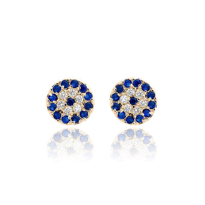 Gold evil eye studs