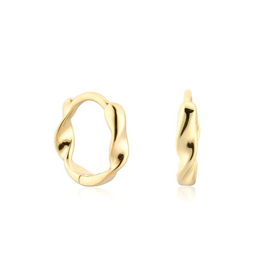 Gold mini double twist hoops