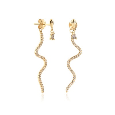 Gold snake crystal drops