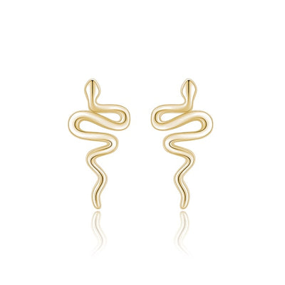 Gold snake stud earrings