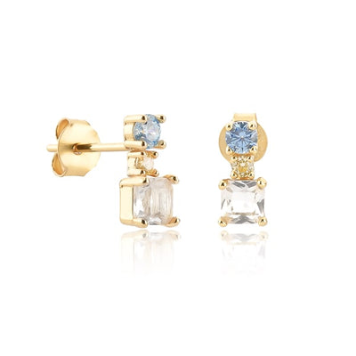 Triple crystal mini drop studs