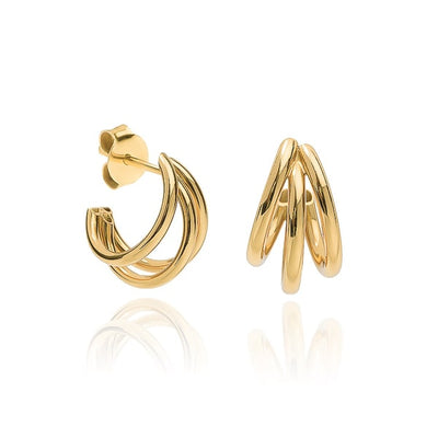 Gold triple hoop earrings