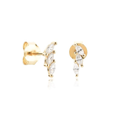 Triple marquise studs