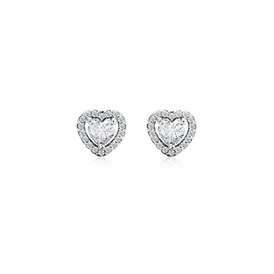 Classic heart halo studs