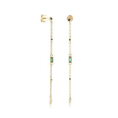 Long Gold Drop Chain Earrings