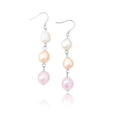 Multicolor Pearl Drop Earrings