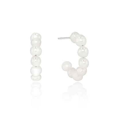 Open pearl hoop earrings