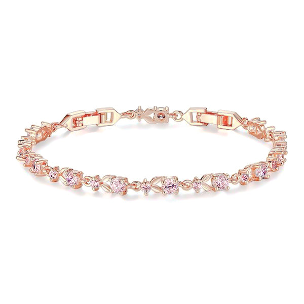 Rose Gold Crystal Chain Bracelet