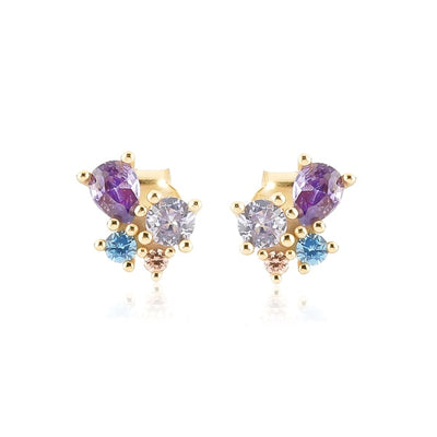 Purple cluster studs