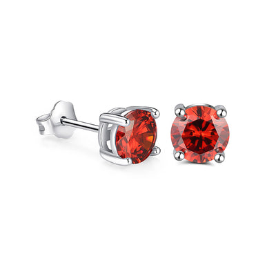 Red Cubic Zirconia Stud Earrings