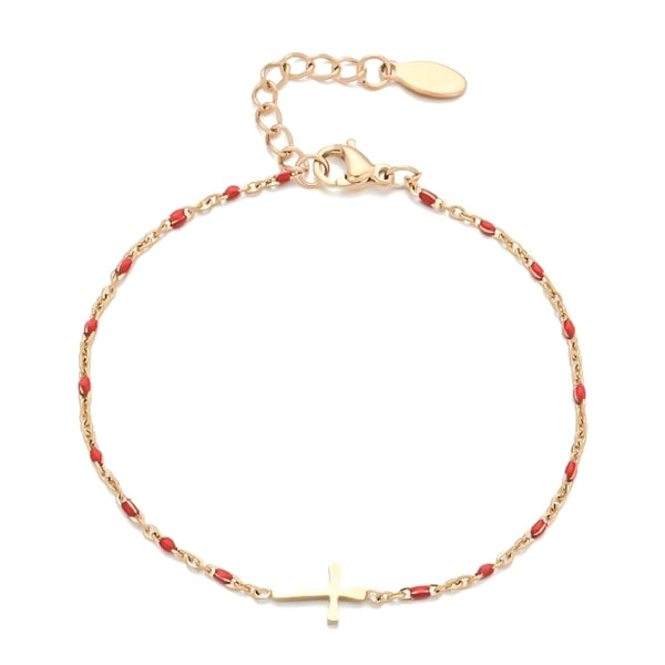 Sterling Silver Simple Red Rope Bracelet