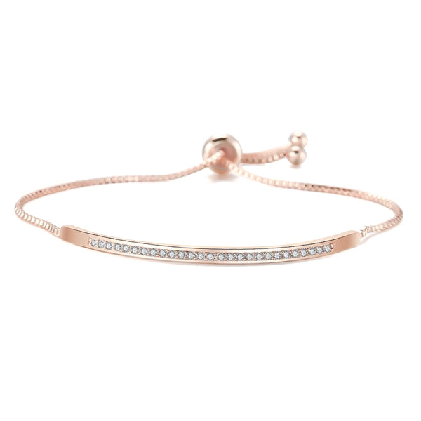 WUSUANED Rose Gold Initial Bracelet Letter Bracelet Adjustable Chain Bracelet Personalized Jewelry for Women Girls