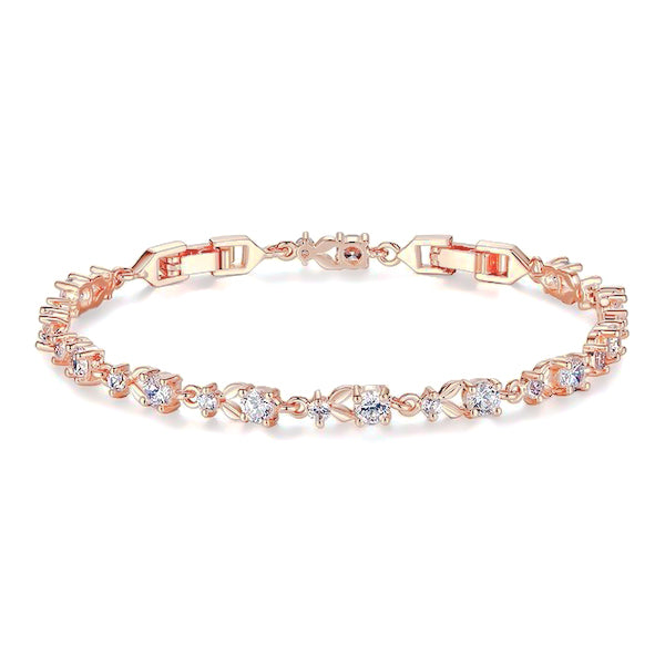 Pink Star Crystal Bracelet with Extension Chain