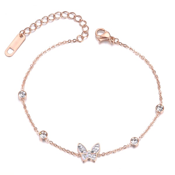 Monogram Rose Gold Bracelet with Crystals and Hearts - Blank or Engrav –  Heirloom Hourglass