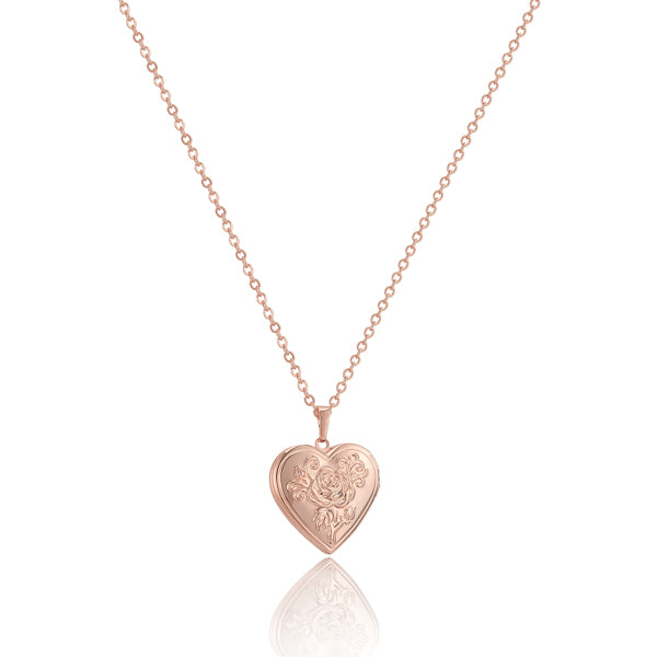 Rose Gold Beaded Heart Chain Necklace