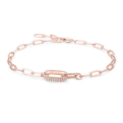 Bracciale a catena a maglie di lusso in oro rosa