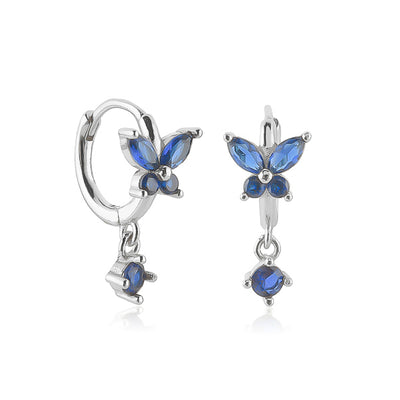 Silver blue butterfly huggies