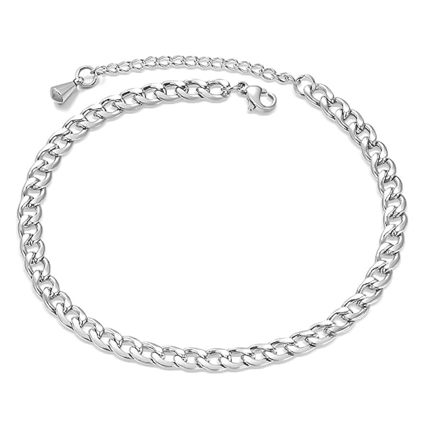 Silver Curb Chain Anklet | Classy Women Collection