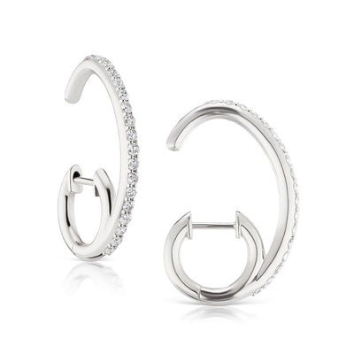 Silver Climber Hoop Earrings