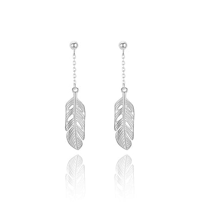 Silver feather drops