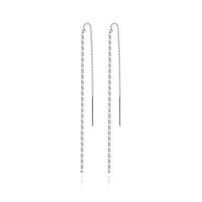Simple silver threader earrings