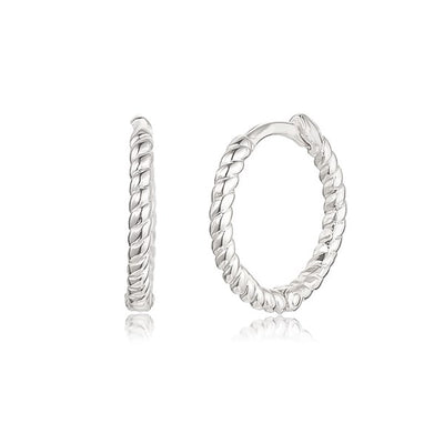 Silver Twist Mini Hoop Earrings