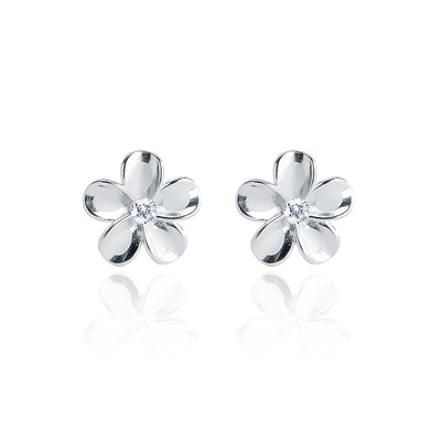 Silver Flower Stud Earrings