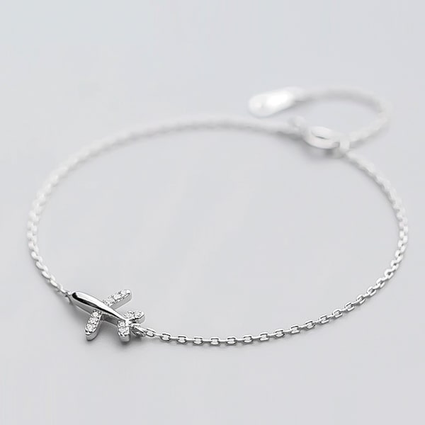 Sterling Silver Airplane Bracelet | Classy Women Collection