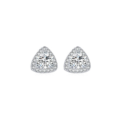 Triangle cz halo studs