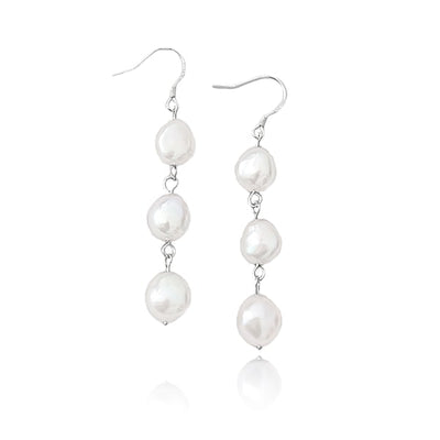 Triple Pearl Drop Earrings