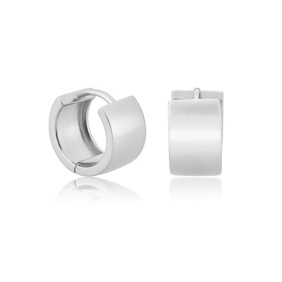 Orecchini Huggie Hoop larghi in argento