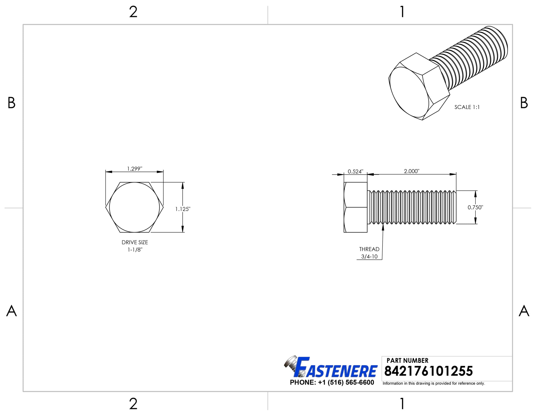 34 10 X 2 Hex Head Tap Bolts Fully Threaded Stainless Steel 18 8 Qty 5