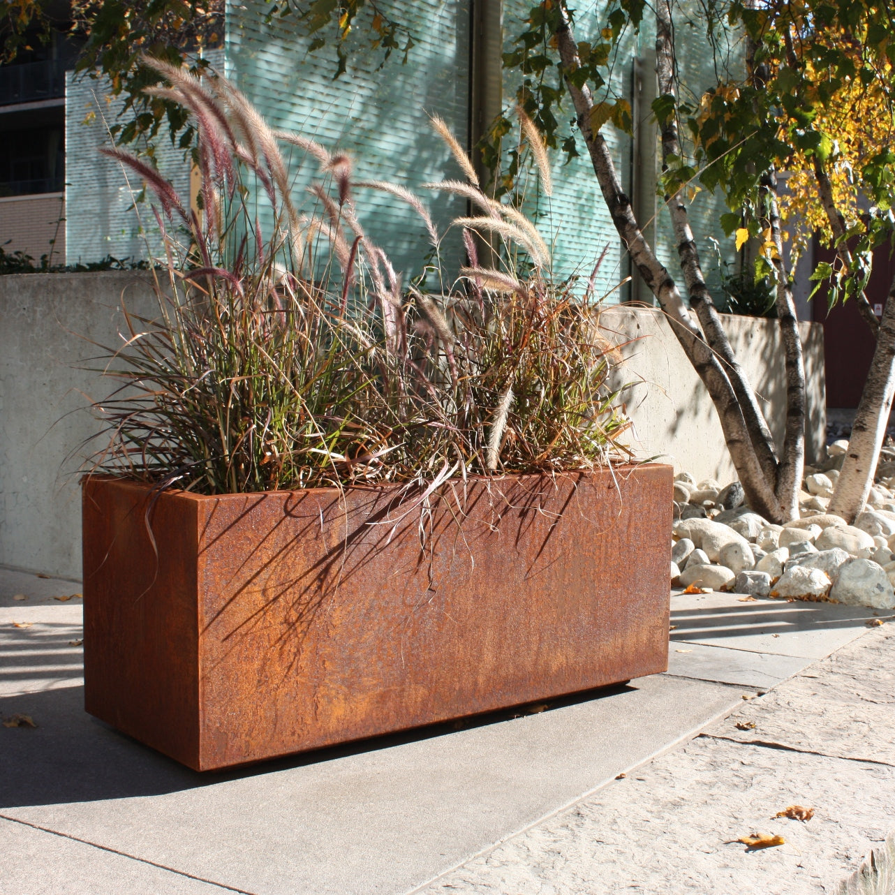 corten steel planters