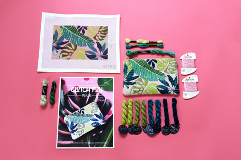 Pink Banana Palm Clutch kit contents