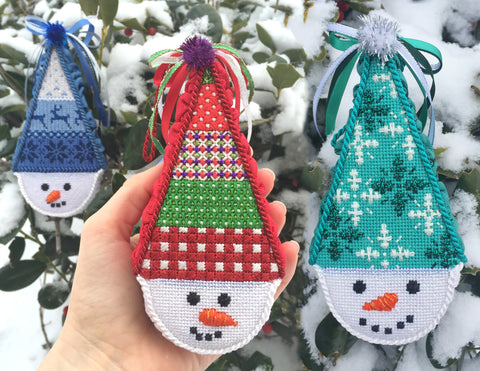 Finished Snowcone needlepoint ornaments