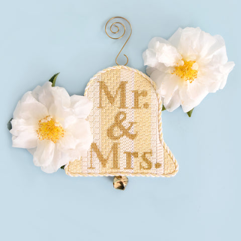 Finished Mr & Mrs Bell needlepoint ornament