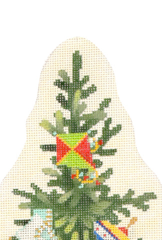 Top of Merry Wishes Tree needlepoint canvas