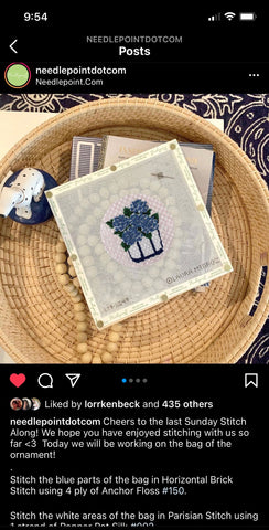 Sunday stitch along post on Needlepoint.Com's Instagram page