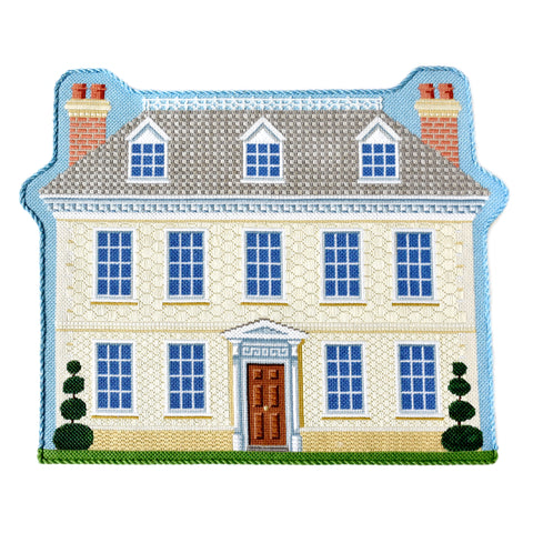 Finished Manor House needlepoint stand-up