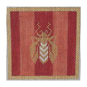 Bees Coaster Coral - Needlepoint.Com product image