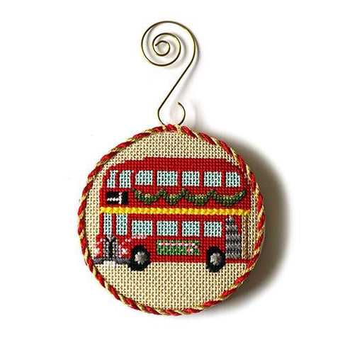 Double Decker Bus needlepoint ornament
