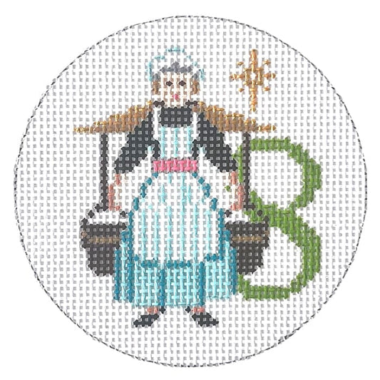 Angel ~ 12 Days of Christmas ~ PARTRIDGE in PEAR TREE Angel & Charms 1 –  Needlepoint by Wildflowers