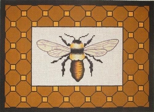 Bee with Border Painted Canvas Vallerie Needlepoint Gallery 