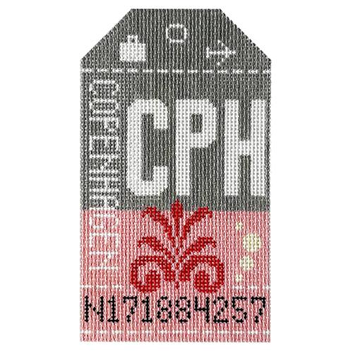 Cobalt Leather Luggage Tag – Hedgehog Needlepoint