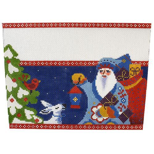Stocking Cuff - Sleigh Ride hand-painted needlepoint stitching canvas, Needlepoint Canvases & Threads