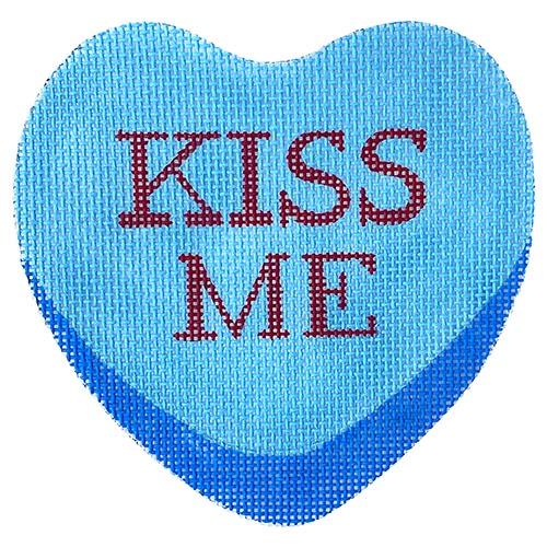 Kiss Me Valentine's Heart Painted Canvas All About Stitching/The Collection Design 