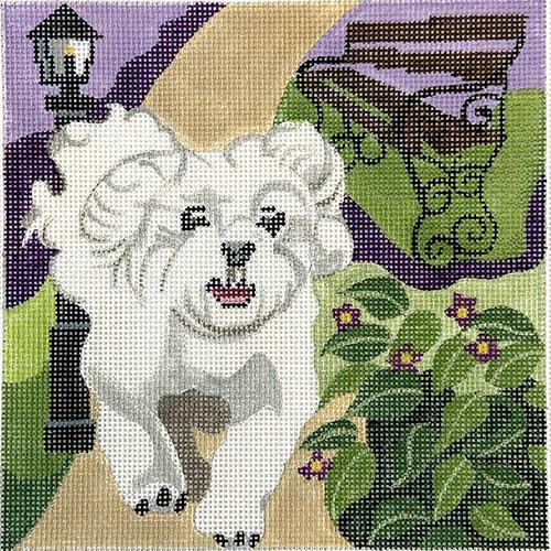 Maltese on the Run Painted Canvas Melissa Prince Designs 